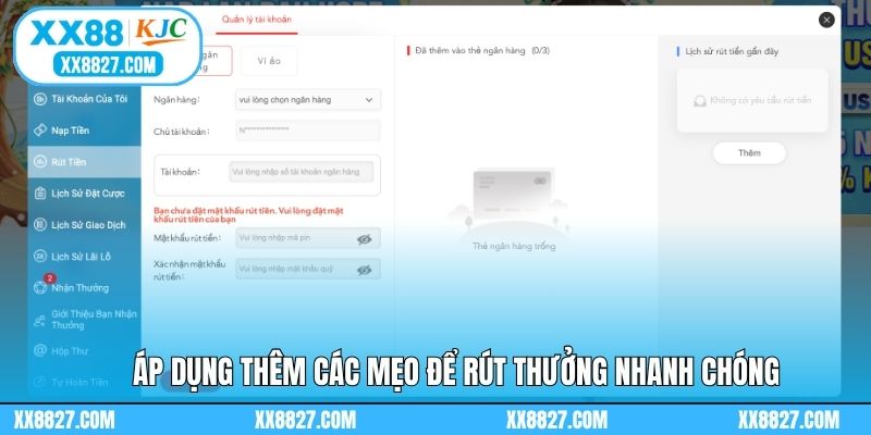 Áp dụng thêm các mẹo để rút thưởng nhanh chóng