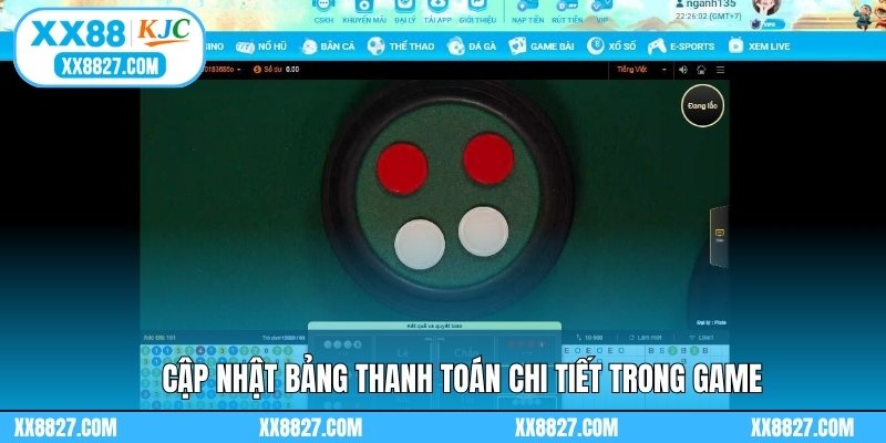 Cập nhật bảng thanh toán chi tiết trong game