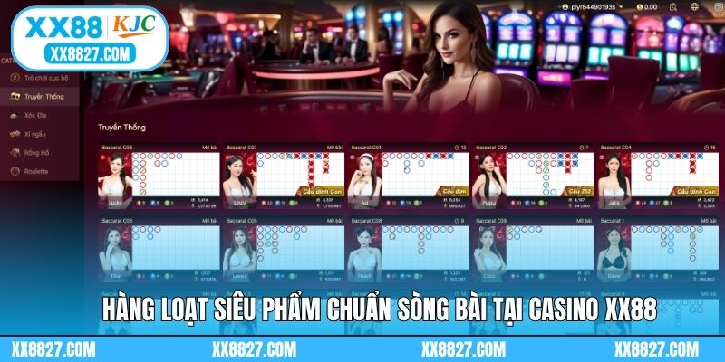 Hàng loạt siêu phẩm chuẩn sòng bài tại casino XX88