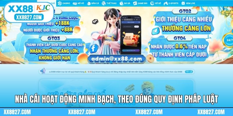 Nhà cái hoạt động minh bạch, theo đúng quy định pháp luật
