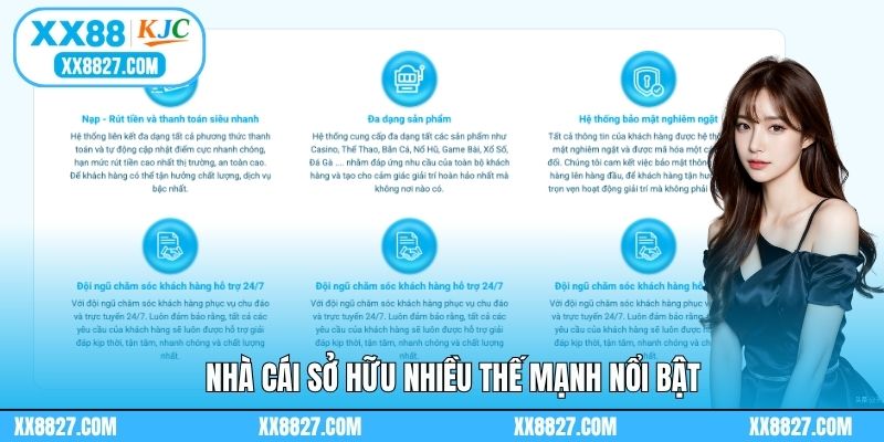 Nhà cái sở hữu nhiều thế mạnh nổi bật