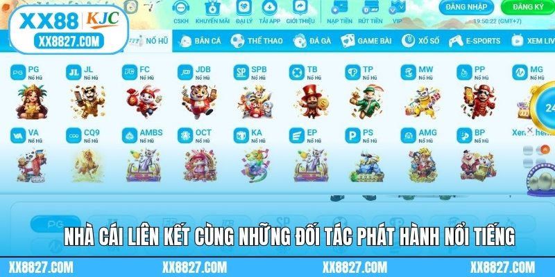 Nhà cái liên kết cùng những đối tác phát hành nổi tiếng
