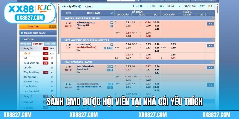 Sảnh CMD được hội viên tại nhà cái yêu thích