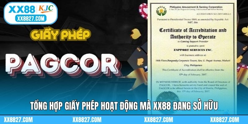 Giấy Phép Hoạt Động XX88 - Tổng Hợp Giấy Phép Đang Sở Hữu 1 Tổng hợp giấy phép hoạt động mà XX88 đang sở hữu