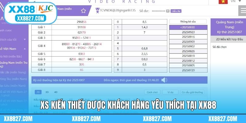 XS kiến thiết được khách hàng yêu thích tại XX88